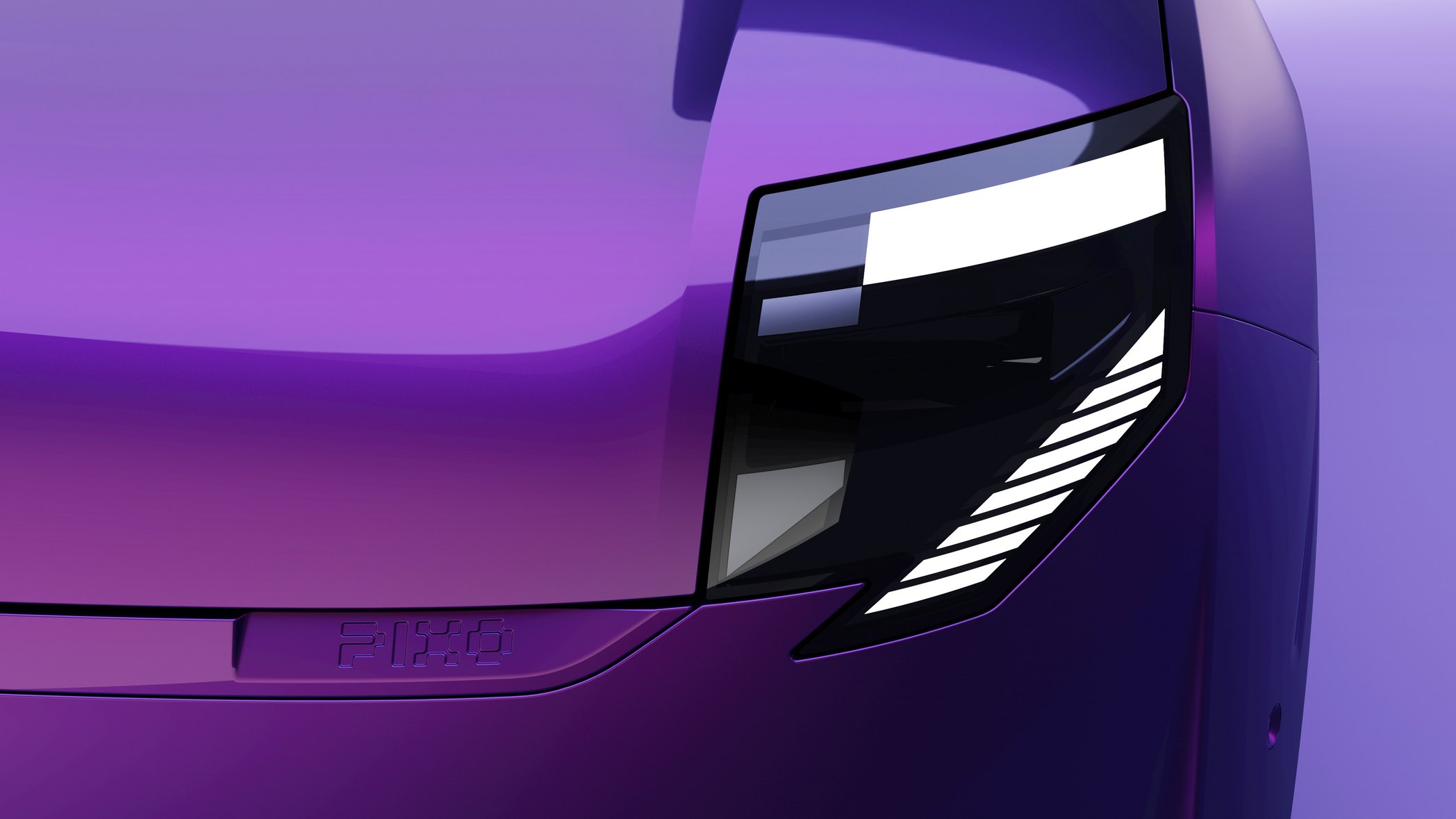 Strålkastarna har fått en tydlig design som ger Nissan Pixo en karaktär i fronten.